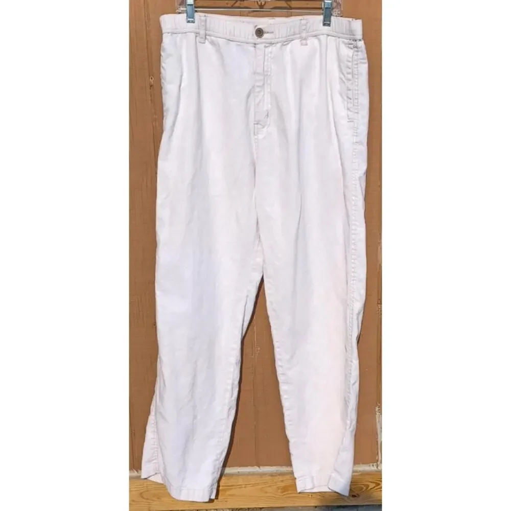 Paradise Collection Mens Linen Cotton Pants L Oatmeal Resort 36-40